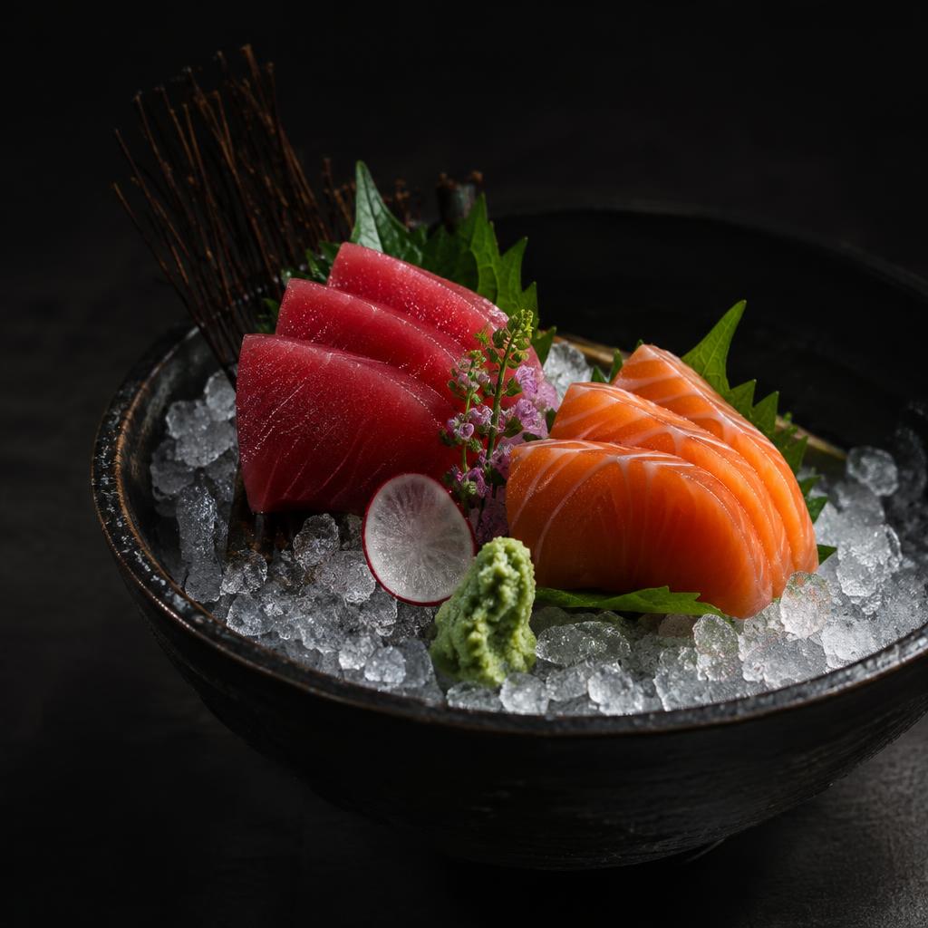 Sashimi von Thunfisch und Lachs
